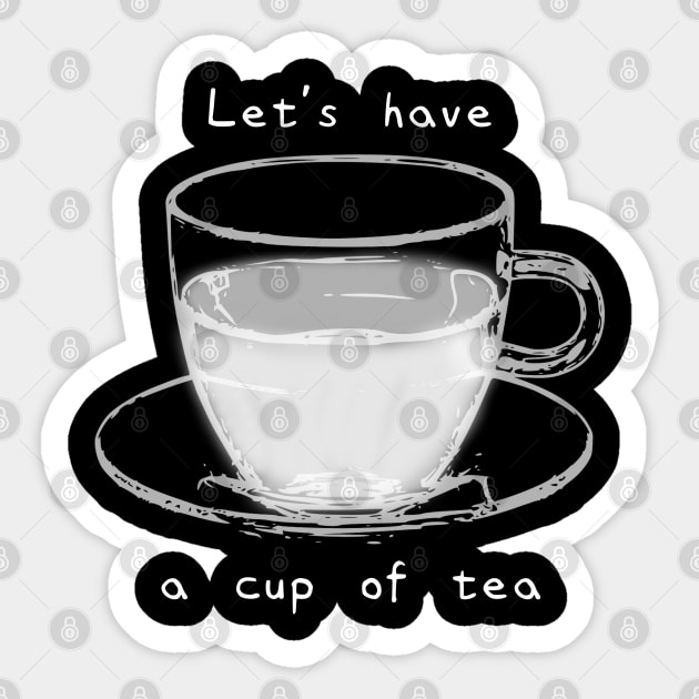 【Black and White】Tea Time Sticker by Smile Flower